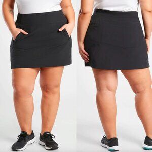 ATHLETA Brooklyn Skort Skirt 16" Abalone Beige 16 Athletic Sport Mid Rise